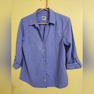 Anne Klein Light Blue Collared Shirt
